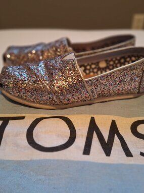 Toms multicolor glitter slip-ons